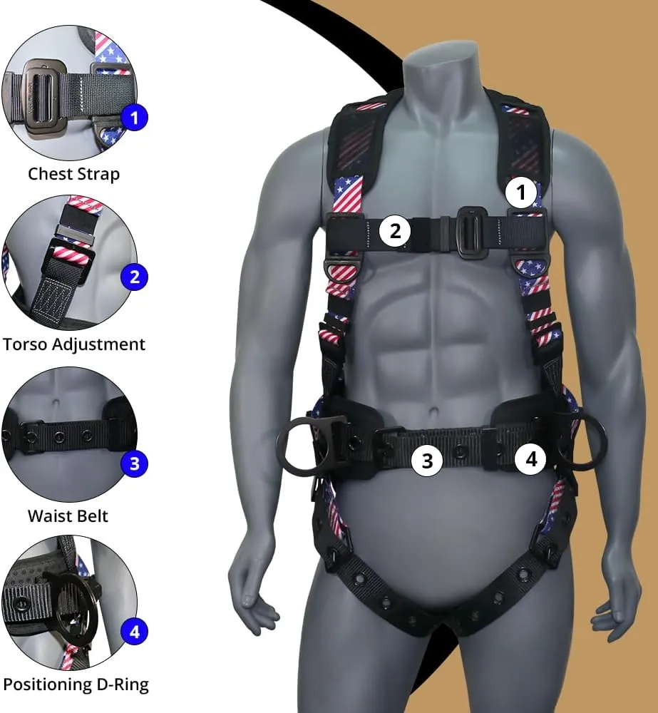 AFP Demon Fall Protection Comfortable Safety Harness (OSHA/ANSI PPE)