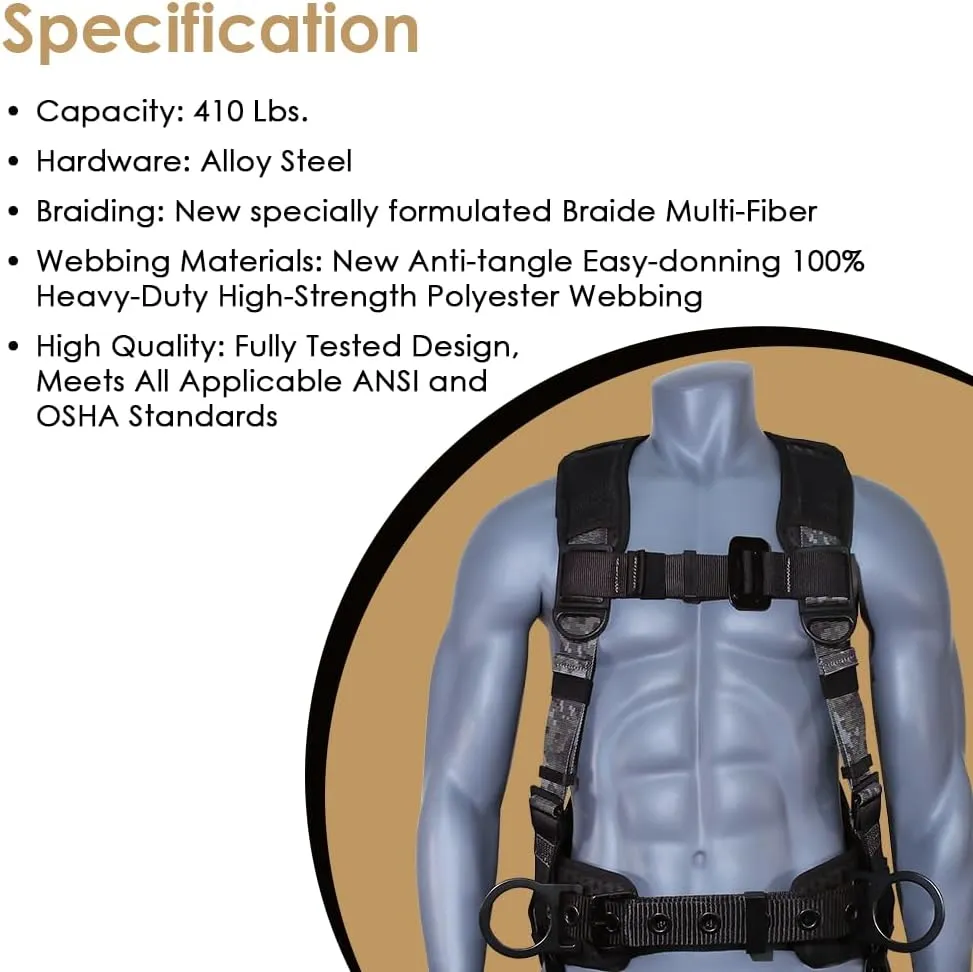 AFP Demon Fall Protection Comfortable Safety Harness (OSHA/ANSI PPE)