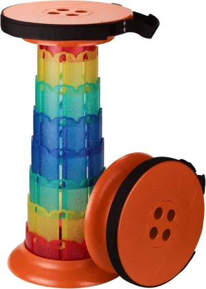 aiGear Portable Telescoping Stool Adjustable Plastic Stools Lightweight Compact Retractable Seat for Camping Picnic Fishing Hiking Travel Orange (PTS2552OG)