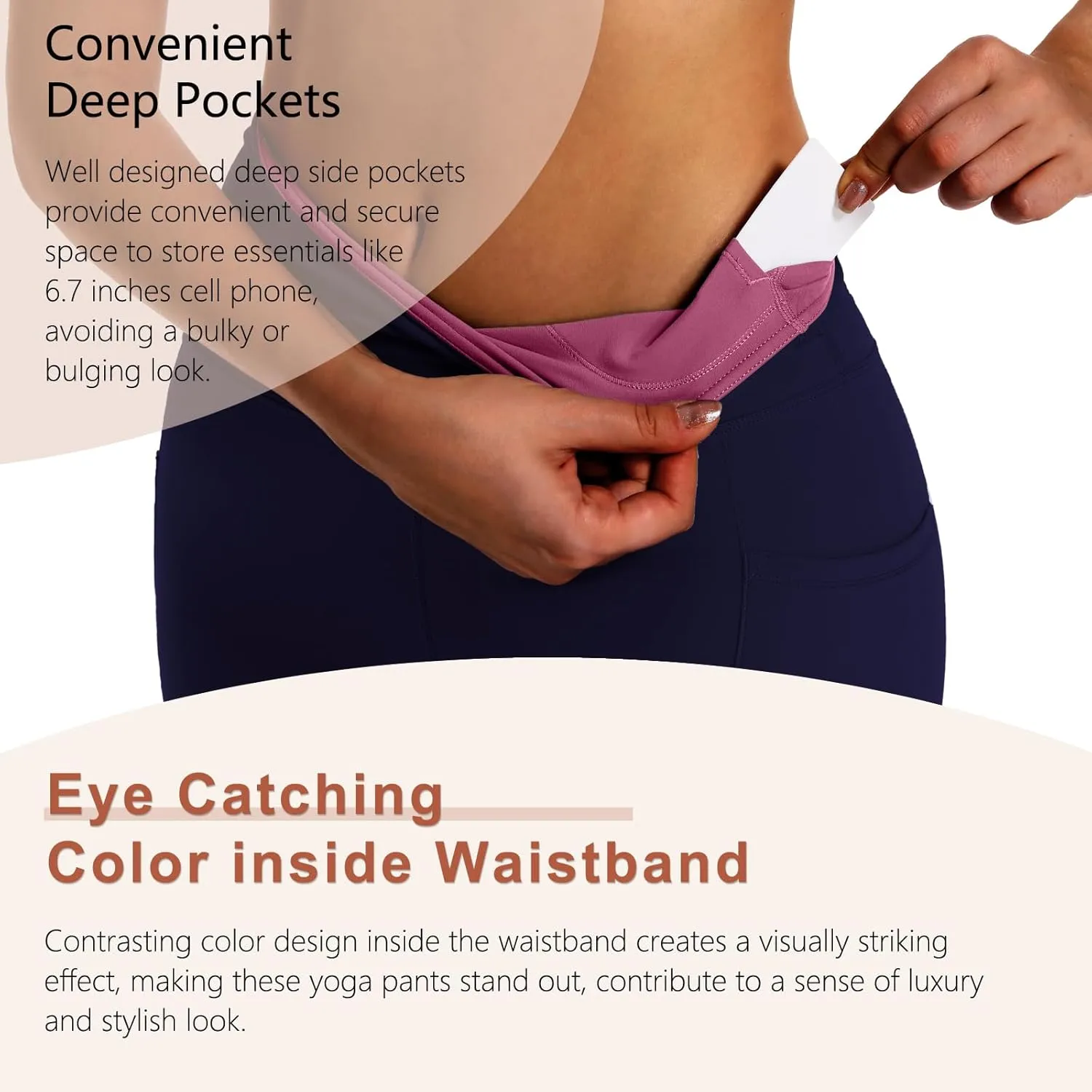 ALAVIKING Yoga Pants for Women Double Layer High Waisted Yoga Leggings Tummy Control Workout Pants with Pocket Stretchy
