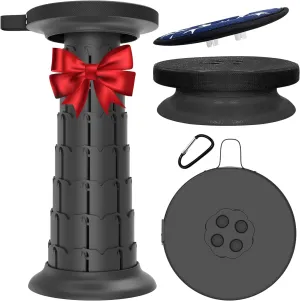 ALEVMOOM 20.4“Telescoping Stool with Cushion Collapsible Portable Stool with More Sturdy Capacity 550Ib Foldable for Garden Fishing Hiking BBQ with Carry Bag,Carabiner