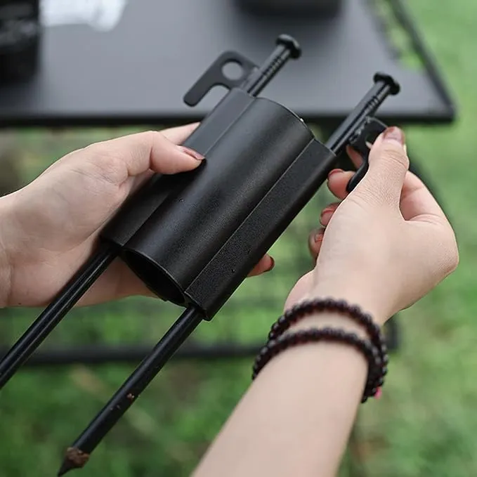 Alomejor Camping Tent Rod Holder Portable Awning Rod Holder Canopy Tent Bracket Fixed Tube Accessories