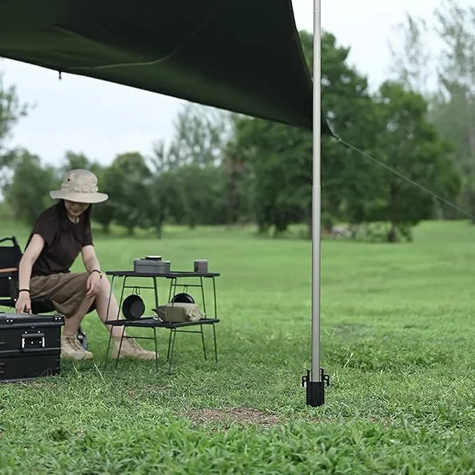 Alomejor Camping Tent Rod Holder Portable Awning Rod Holder Canopy Tent Bracket Fixed Tube Accessories