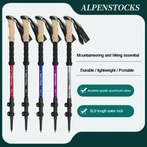 Alpenstocks Aluminum Outdoor Hiking Anti Shock Trekking Pole (1 Pole)