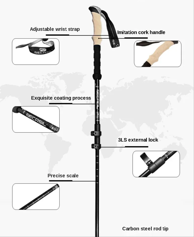 Alpenstocks Aluminum Outdoor Hiking Anti Shock Trekking Pole (1 Pole)