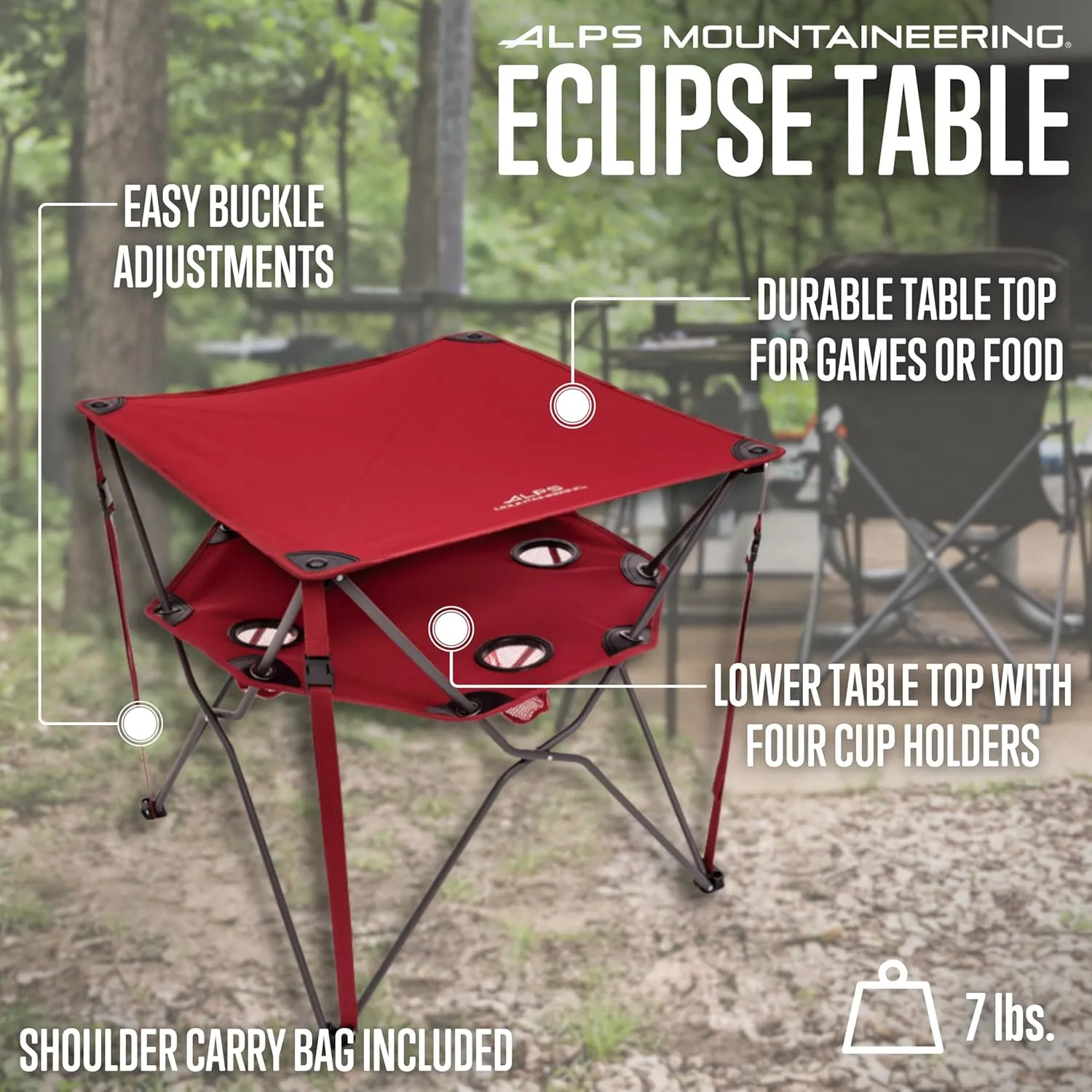 ALPS Mountaineering Eclipse Portable, Compact Camping and Game Table with Carry Bag