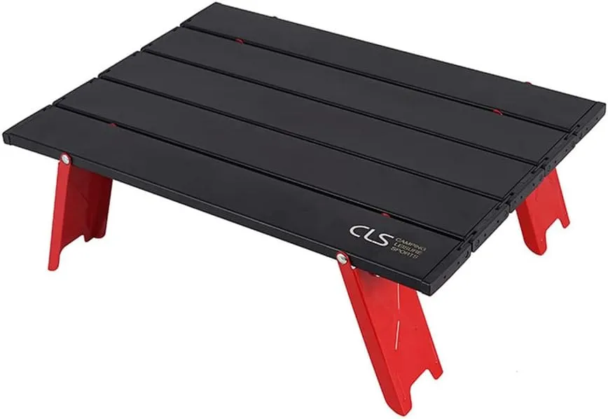 Aluminum Alloy Folding Table, Lightweight Foldable Fold Up Camping Fishing Table Holder, Ultralight Compact Mini Folding Table for Camping, Picnic, Outdoor, Travel, Beach