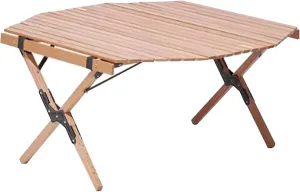Aluminum Camping Table Octagonal Desktop Camping Table Portable Picnic Table Roll Up Table Top for Indoor & Outdoor Party