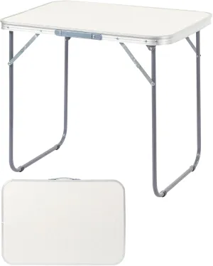 Aluminum Folding Camping Table Outdoor Lightweight Picnic Table, 27"x20"x24", Portable Silver Rectangular Table for BBQ, RV, Beach, Travel
