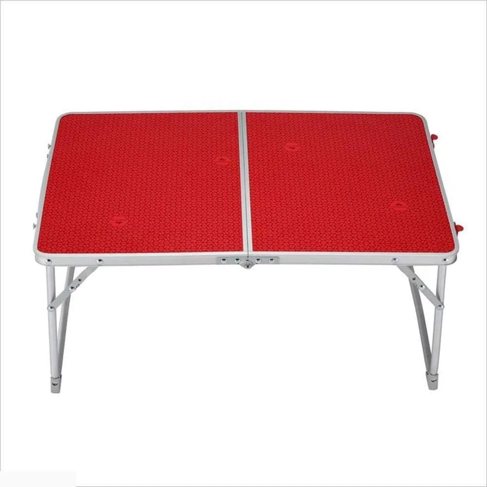 Aluminum Folding Table, Adjustable Height Portable Camping Table, Sturdy Lightweight Camp Table