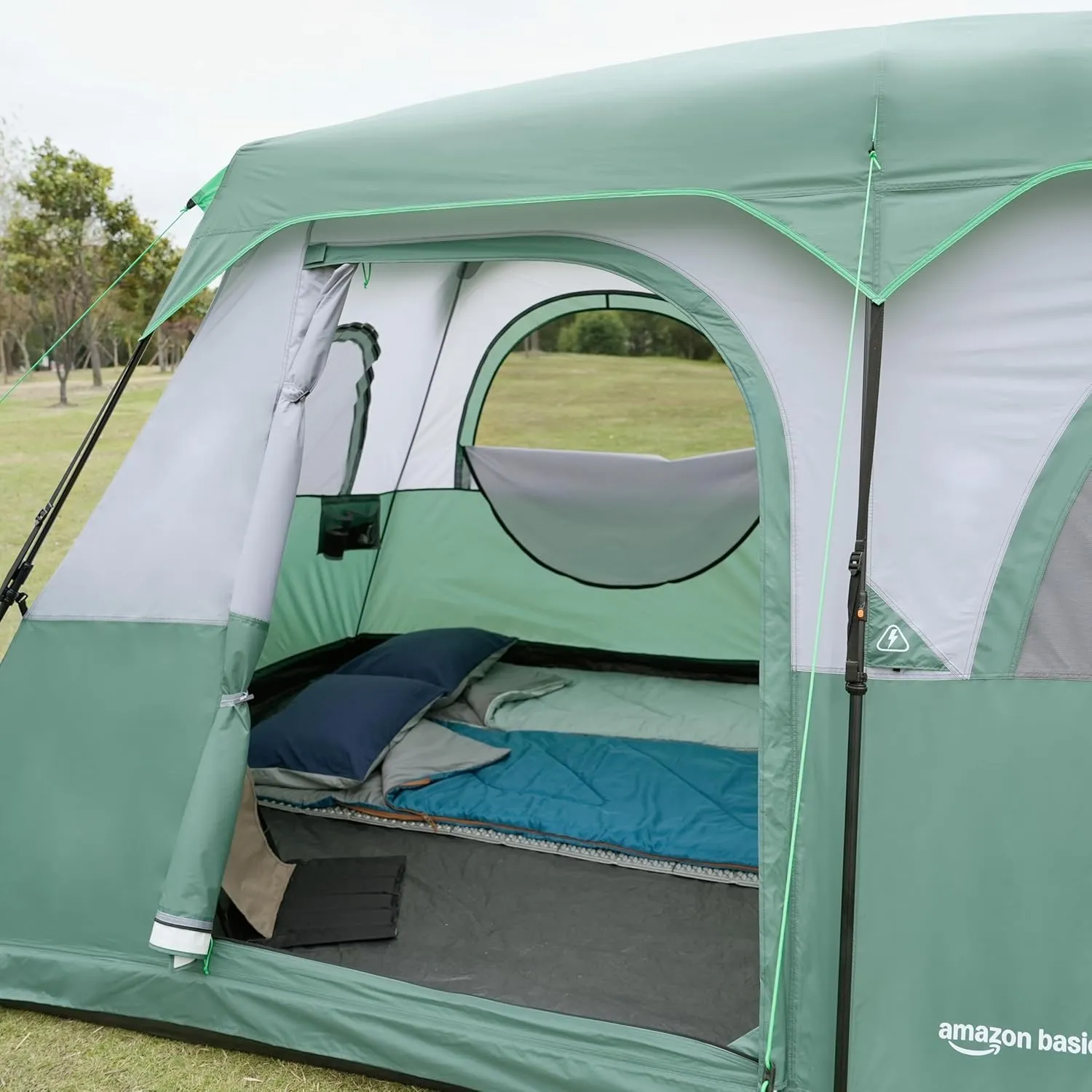 Amazon Basics Instant Camping Tent with Rainfly, Weather-Resistant, Quick Setup