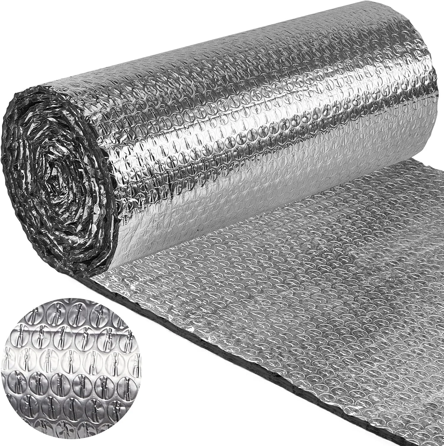 Amylove Double Bubble Reflective Insulation Foil 16.5 Inch x 15 Feet Aluminum Foam Window Insulation Roll for Summer Rv Window Attics Garages Weatherproof