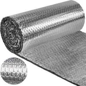 Amylove Double Bubble Reflective Insulation Foil 16.5 Inch x 15 Feet Aluminum Foam Window Insulation Roll for Summer Rv Window Attics Garages Weatherproof
