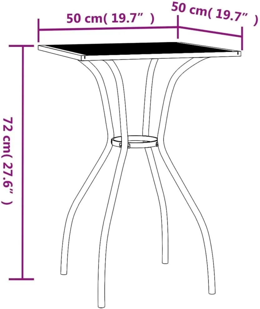 Anthracite Steel Outdoor Table for Dining, Camping, Coffee, Side Tables, Non-Slip Furniture, Portable Table for Garden