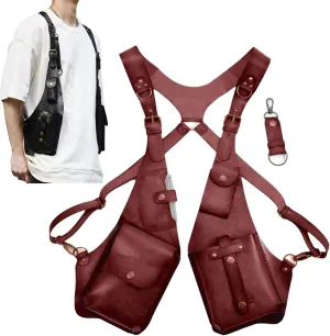 Anti-Theft Bag with Shoulder Harness, Anti-Theft Harness Wallet,Adjustable Steampunk Underarm Shoulder Bag for Men