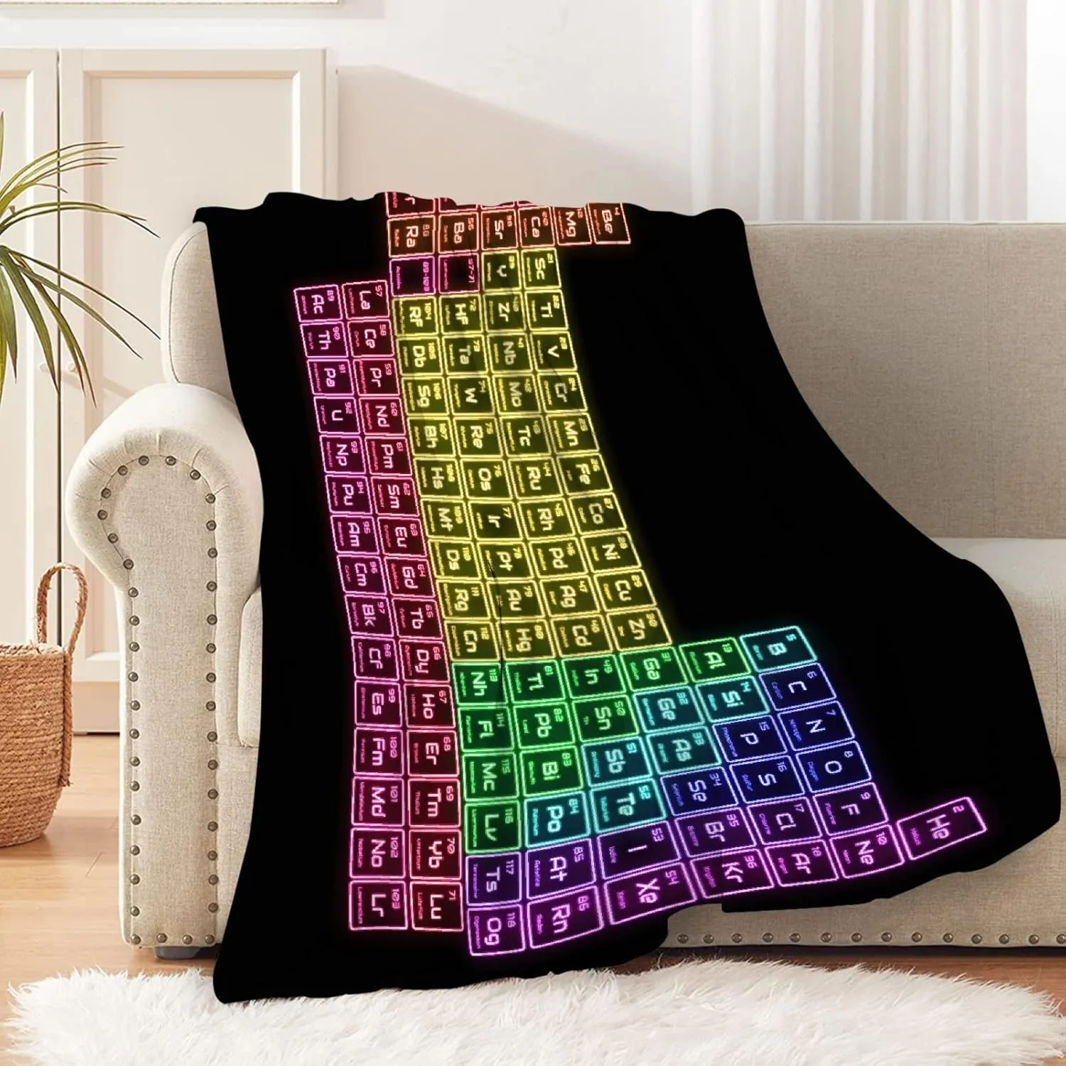 Anuruddha Periodic Table Blankets Used for Beds Sofas Warm and Comfortable Microfiber Flannel Lightweight Blankets for Kids 50x40 Inches (Men, Women)