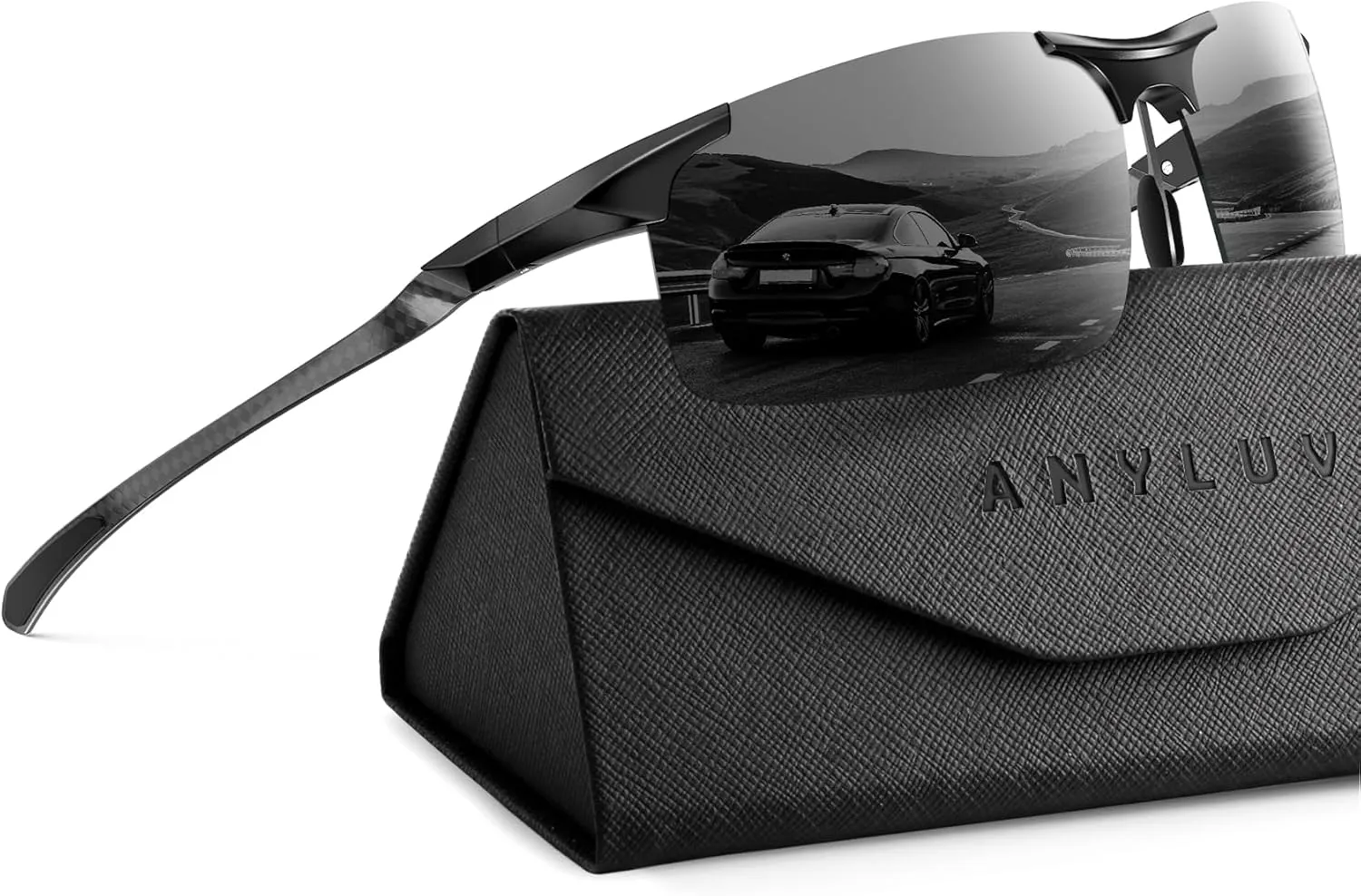 ANYLUV Polarized Sunglasses-Men Mens-Sunglasses Sport: Carbon Fiber Lightweight Sun Glasses Al-Mg UV400 Fishing Driving Golf