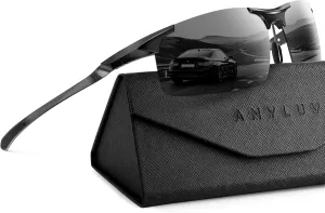 ANYLUV Polarized Sunglasses-Men Mens-Sunglasses Sport: Carbon Fiber Lightweight Sun Glasses Al-Mg UV400 Fishing Driving Golf