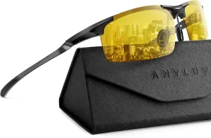 ANYLUV Polarized Sunglasses-Men Mens-Sunglasses Sport: Carbon Fiber Lightweight Sun Glasses Al-Mg UV400 Fishing Driving Golf