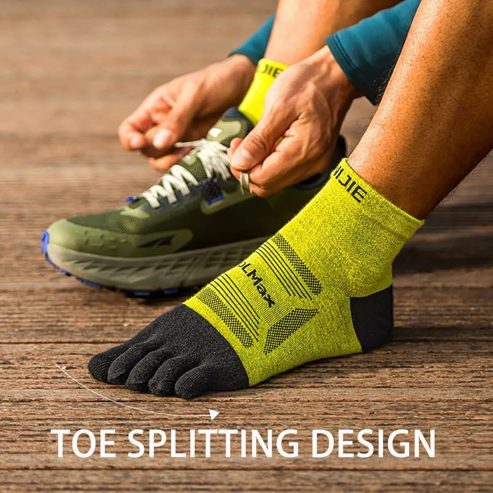 AONIJIE Running Ankle Toe Socks for Men and Women Lightweight Coolmax High Performance Five Finger Athletic Socks