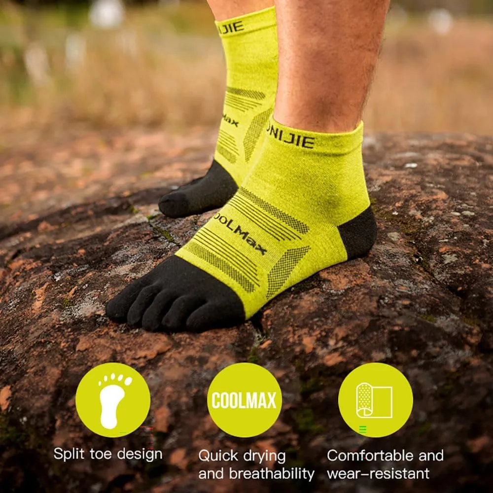 AONIJIE Running Ankle Toe Socks for Men and Women Lightweight Coolmax High Performance Five Finger Athletic Socks