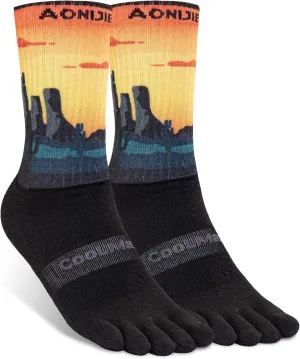 AONIJIE Toe Socks for Men and Women Athletic Hiking Coolmax Socks with toes - Soft Comfortable and Moisture Wicking