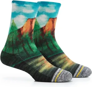 APRIME ECO-CAFE Crew Cushion Outdoor Socks Made from Coffee Grounds for Hiking, Trail Running, Climbing and Cycling