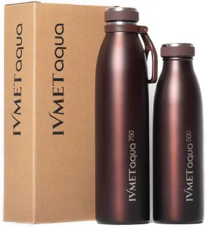 Aqua Stainless Steel Double Wall Vacuum Insulated Drinking Bottle Flask thermos Hydro Metal reusable Canteen for Sport Fitness Outdoor (Coffee Brown, 25.3 Oz/750 ml)