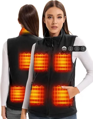 ARRIS Fleece Heated Vest for Women with 7.4V Battery Pack, Size Adjustable 8 Heating Zones Heating Clothing for Hunting
