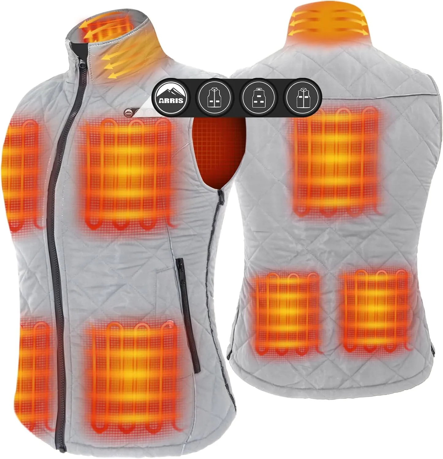 ARRIS Women`s Heated Vest, Size Adjustable 7.4V Electric Warm Vest with Battery Pack…