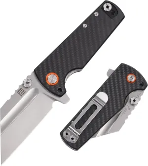 ARTISANCUTLERY Tactical Knife Proponent Folding Knife D2 Steel Blade with Carbon Fiber Handle Fixed Blade EDC Knife for Hunting,Camping and Outdoor 1820P