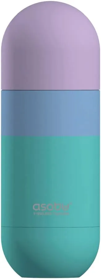 asobu Orb Stainless Steel Double Wall Insulated Travel Water Bottle – Lid Doubles as a Cup 14 Ounce (Teal)