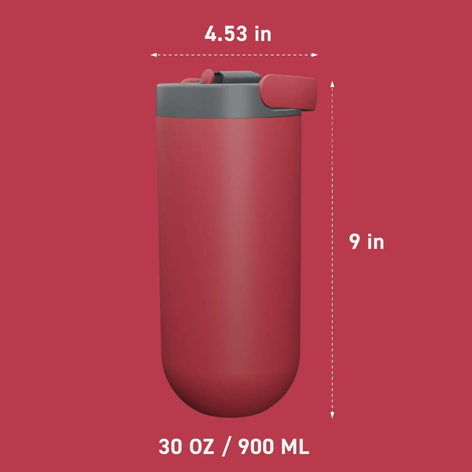 Asobu Orbit 30oz/900ml Water Bottle, Sleek Insulated Bottle with Pop-Up Lid and Carry Handle, Perfect for Iced Coffee, Travel, and Stylish Hydration