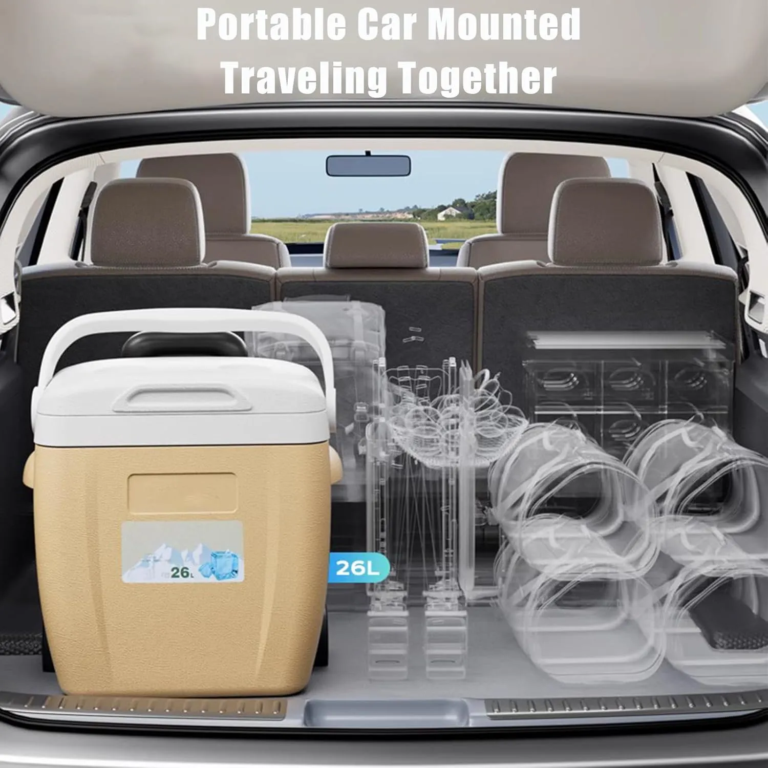 Automotive Camping Coolers for Mercury Grand Marquis/Marquis, Leak-Resistant Outdoor Hard Cooler Portable Insulated Cooler for Travel, Camping, Picnic,S