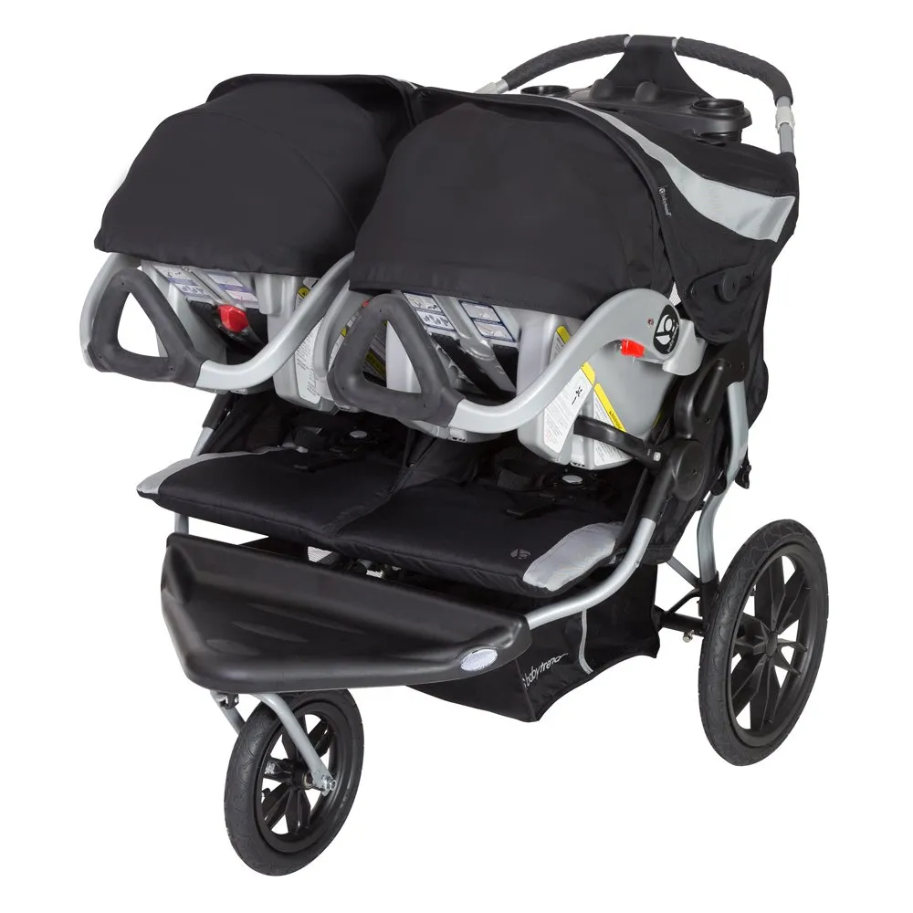 Baby Trend Navigator Lite Double Jogger Stroller, Europa & Secure Snap Tech 35 Infant Car Seat, Nimbus