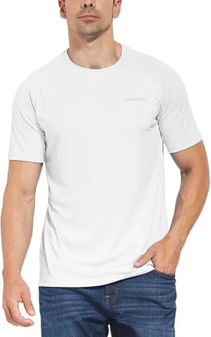 baleaf Men's UPF 50  Short Sleeve Shirts Lightweight Sun Protection SPF T-Shirts Fishing Hiking Running