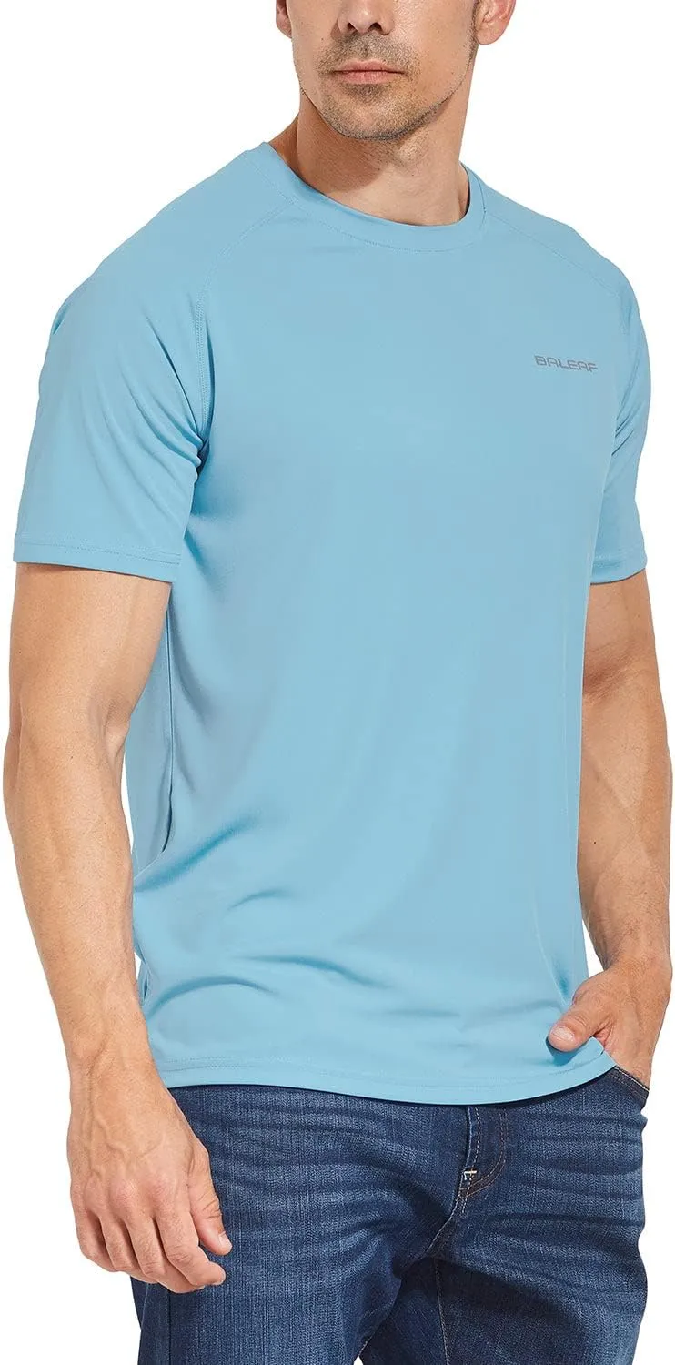 baleaf Men's UPF 50  Short Sleeve Shirts Lightweight Sun Protection SPF T-Shirts Fishing Hiking Running