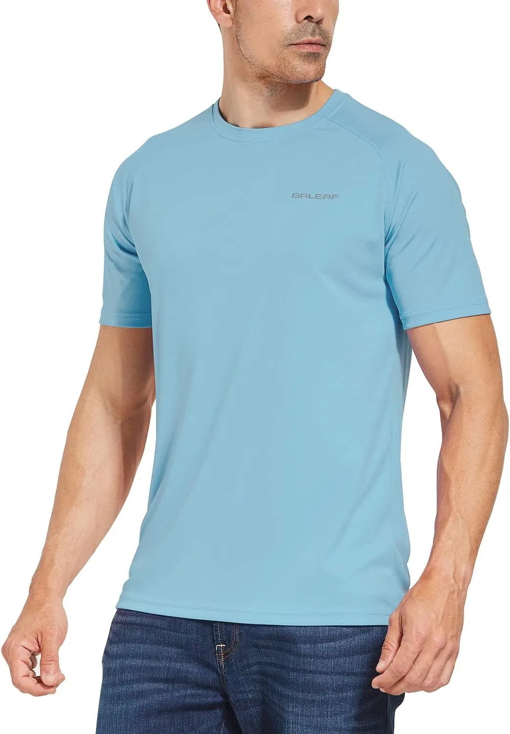 baleaf Men's UPF 50  Short Sleeve Shirts Lightweight Sun Protection SPF T-Shirts Fishing Hiking Running