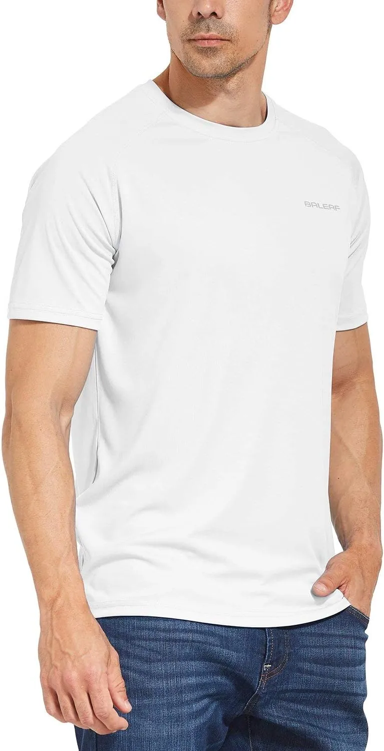 baleaf Men's UPF 50  Short Sleeve Shirts Lightweight Sun Protection SPF T-Shirts Fishing Hiking Running