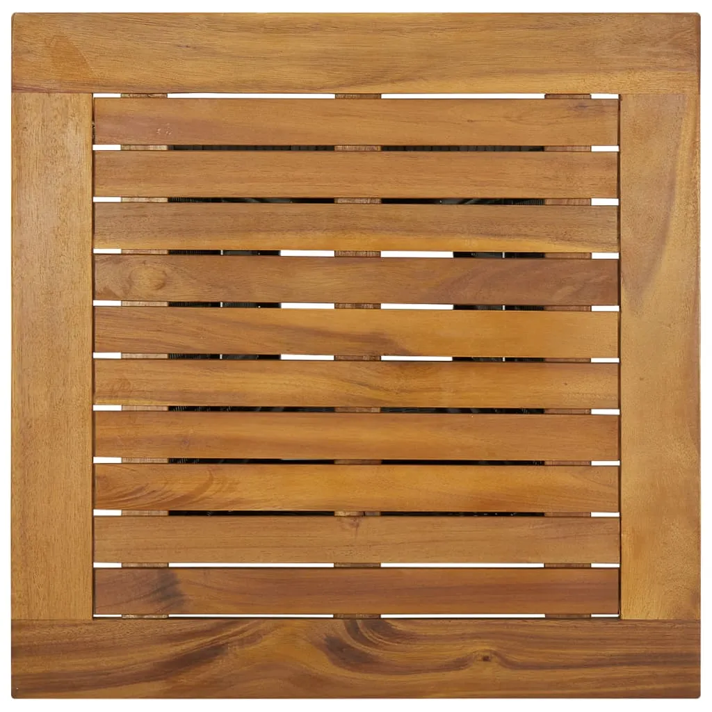 Bar Table Outdoor Pub Table with 1 Shelf Solid Acacia Wood PE Rattan