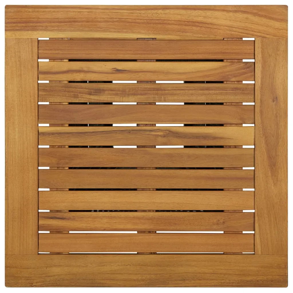 Bar Table Outdoor Pub Table with 1 Shelf Solid Acacia Wood PE Rattan