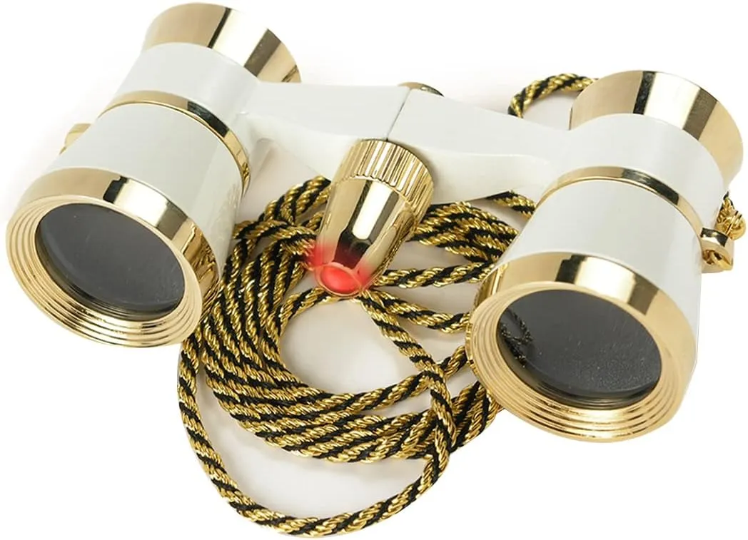 BARSKA 3x25 Blueline Opera Glass with Necklace, Pearl White