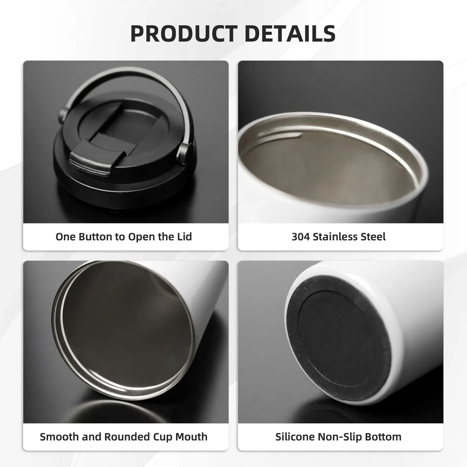 bassyil Cow Print 17oz Insulated Coffee Mug with Flip Lid Handle Cow Real Fur Stainless Steel Insulated Travel Tumbler Spill Proof