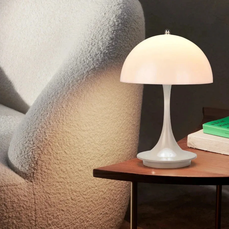 Bauhaus Mushroom Lamp – Rechargeable, Elegant & Touch-Controlled