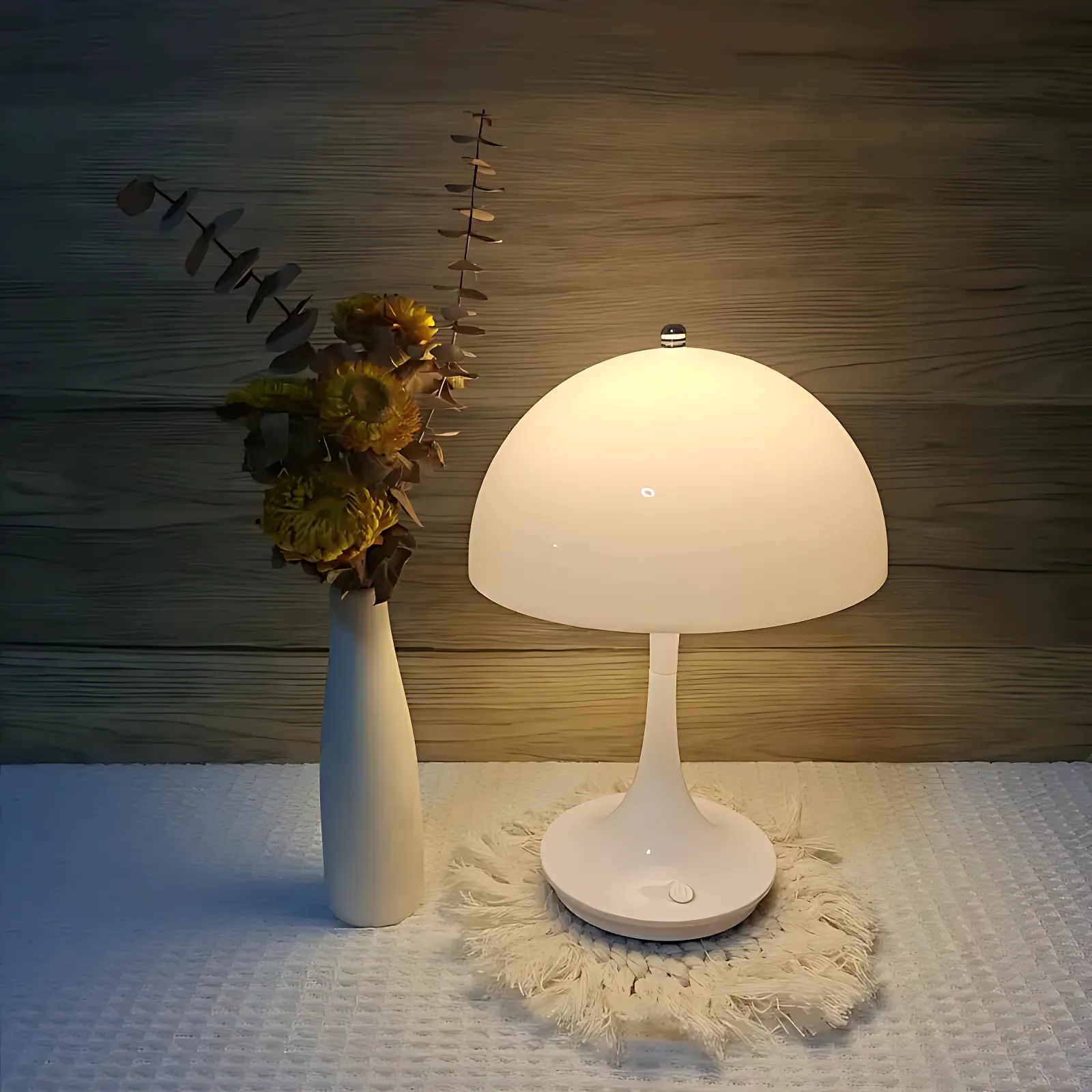 Bauhaus Mushroom Lamp – Rechargeable, Elegant & Touch-Controlled