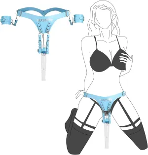 BDSM Vibrator Harness Magic Bondage Gear & Accessory, Wand Sex Toys Forced Orgasm Massager Strap with Adjustable Leather Handcuffs, Sexual Pleasure Tools for Women (Wand or Vibrator not Included)