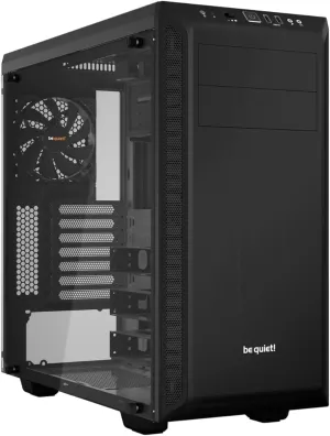 be quiet! Pure Base 600 | ATX Midi Tower PC Case | 2 Pre-Installed Pure Wings 2 Fans | Tempered Glass Window | Black | BGW21