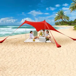 Beach Tent, Modern Beach Stretch Outdoor Tent for Camping (Red)