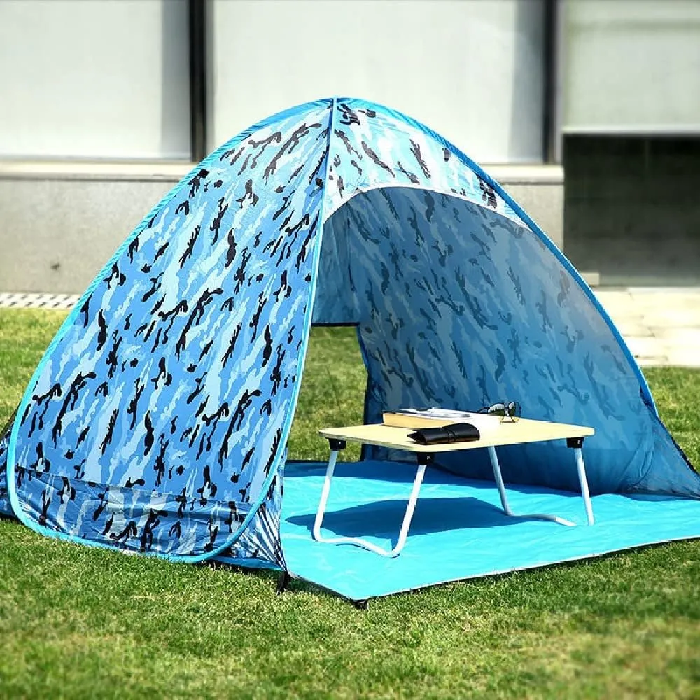 Beach Tent Outdoor 2-Person Seaside Simple Tent 2-Person Camping Tent Children's Free Sunshade Tent Quick Opening Sunscreen Tent