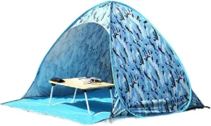 Beach Tent Outdoor 2-Person Seaside Simple Tent 2-Person Camping Tent Children's Free Sunshade Tent Quick Opening Sunscreen Tent